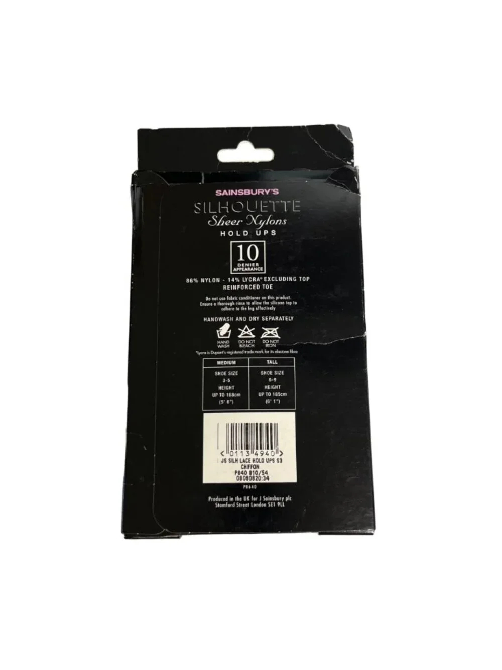 Sainsburys Silhouette Sheer‎ Nylons Hold Ups10 Denier Chiffon Medium New